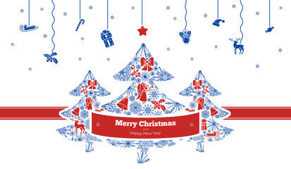 Poster - Merry Christmas concept banner. Simple illustration of Merry Christmas vector concept banner for web design isolated on white background