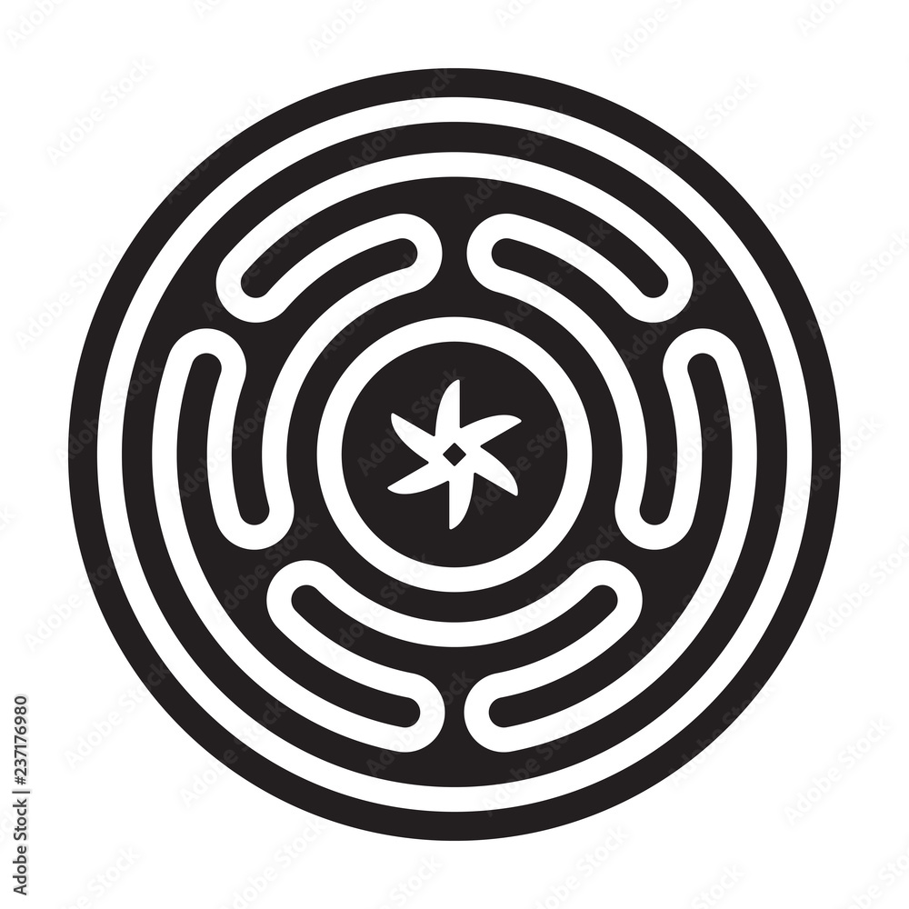 Vetor do Stock The Strophalos or Hecates wheel, emblem of the ancient Greek  lunar Goddess Hecate hand drawn black and white isolated vector  illustration. Blackwork, flash tattoo or print design. | Adobe, image size:1000x1000