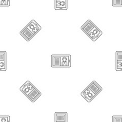 Poster - Video conference pattern seamless vector repeat geometric for any web design