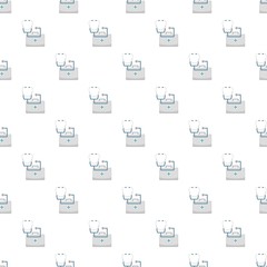  Stethoscope and kit pattern seamless vector repeat for any web design