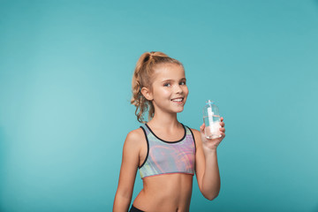 happy little girl wearing sport clothing