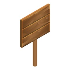 Poster - Retro wood board icon. Isometric of retro wood board vector icon for web design isolated on white background