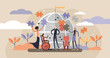 © VectorMine - Diversity flat vector illustration. Symbolic race and sex unity on earth.