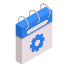 Poster - Calendar gear day icon. Isometric of calendar gear day vector icon for web design isolated on white background