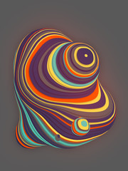 Poster - Colored sliced shape. Computer generated abstract geometric 3D render illustration