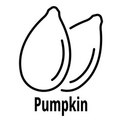 Poster - Pumpkin seed icon. Outline pumpkin seed vector icon for web design isolated on white background