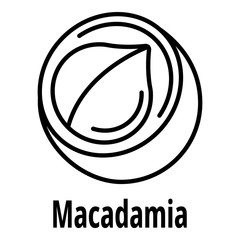 Wall Mural - Macadamia icon. Outline macadamia vector icon for web design isolated on white background