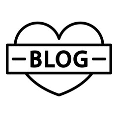 Poster - Like heart blog icon. Outline like heart blog vector icon for web design isolated on white background