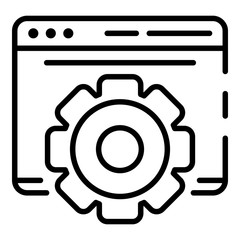 Poster - Gear site vlog icon. Outline gear site vlog vector icon for web design isolated on white background
