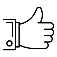 Poster - Thumb up icon. Outline thumb up vector icon for web design isolated on white background