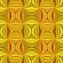 Poster - Orange seamless psychedelic abstract swirling ray burst stripe pattern background - vector design
