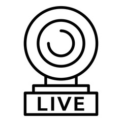 Poster - Web cam live icon. Outline web cam live vector icon for web design isolated on white background