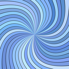 Poster - Blue psychedelic abstract spiral ray burst stripe background - vector design