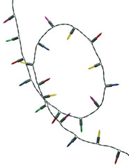 Wall Mural - christmas lights (with clipping path) isolated on white background