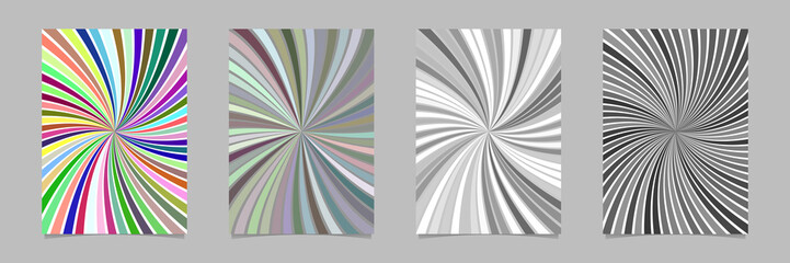 Poster - Spiral brochure background template set - vector stationery graphics with curved rays