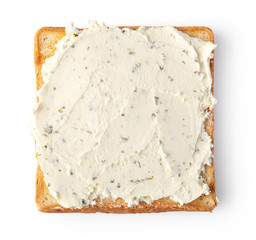 Canvas Print - toast bread with cream cheese