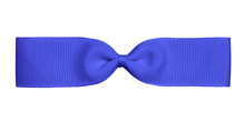 A Decorative Blue Ribbon Bow Isolated On A White Background