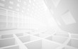 © SERGEYMANSUROV - Abstract white interior highlights future. Architectural background. 3D illustration and rendering