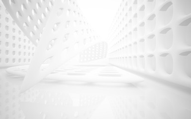  Białe gładkie streszczenie tło architektoniczne whith szare linie. Ilustracja 3D i rendering