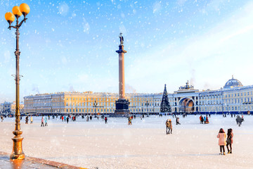  General Staff in the palace square in St. Petersburg