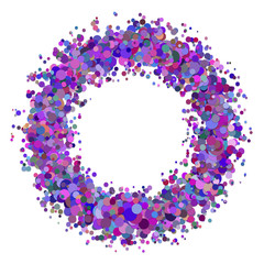 Poster - Blank abstract confetti circle background template with sprinkled circles - vector illustration