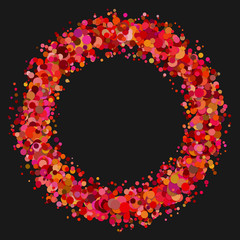 Poster - Abstract blank sprinkled confetti wreath background template - vector graphic