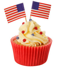 Sticker - CUPCAKES WITH AMERICAN FLAG