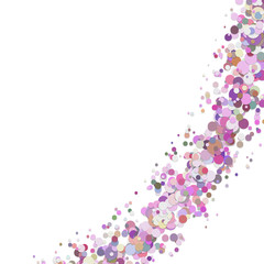 Poster - Blank abstract curved confetti background template with dispersed circles - vector design