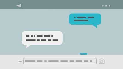 Wall Mural - mockup of a mobile app for messages and chat, loop ready