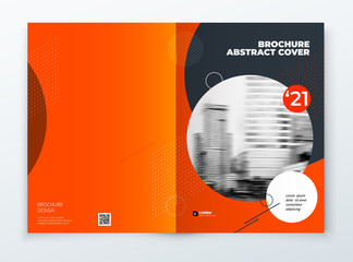 Wall Mural - Brochure template layout design. Corporate business annual report, catalog, magazine, flyer mockup. Creative modern bright concept circle round shape