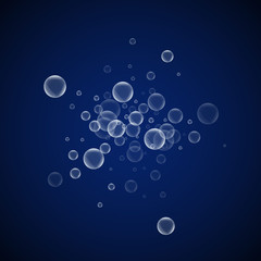 Random soap bubbles abstract background. Blowing b