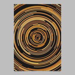 Poster - Orange circular abstract poster background template - vector design from concentric curved lines