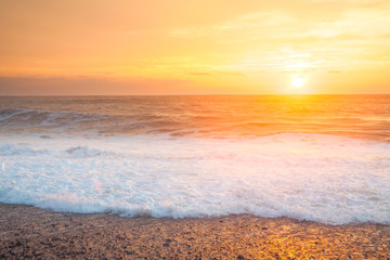 Poster - sea landscape with a sunset