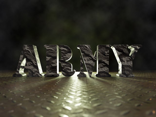 Wall Mural - 3D camouflage Army word