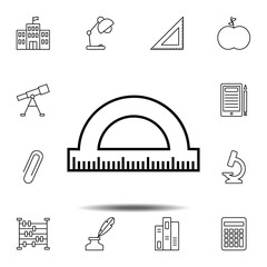 Poster - Protracktor icon. Simple outline vector element of education set icons for UI and UX, website or mobile application