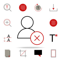 Poster - ban user icon. text editor icons universal set for web and mobile