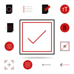 Poster - check mark ok icon. text editor icons universal set for web and mobile