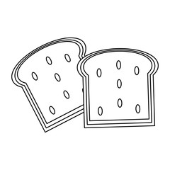 Sticker - Delicious breads slices in black and white