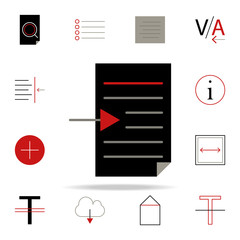 Poster - text right icon. text editor icons universal set for web and mobile