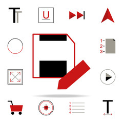 Poster - disk pencil icon. text editor icons universal set for web and mobile