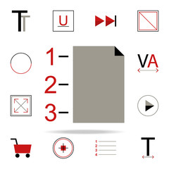 Poster - line numbers icon. text editor icons universal set for web and mobile