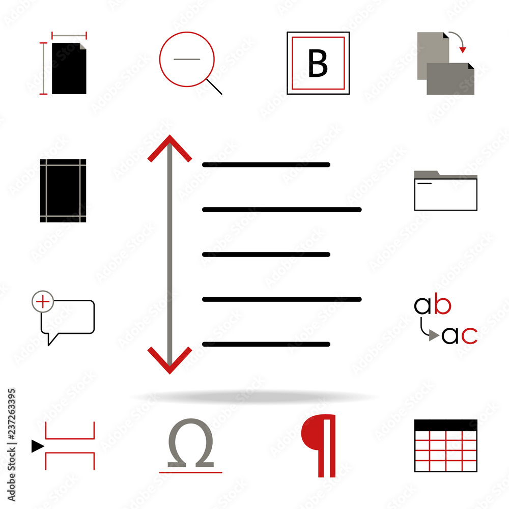 line and paragraph spacing icon. text editor icons universal set for ...