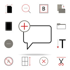 Poster - comment add icon. text editor icons universal set for web and mobile