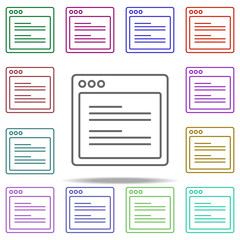 Poster - browser double paragraph webpage icon. Elements of browser in multi color style icons. Simple icon for websites, web design, mobile app, info graphics