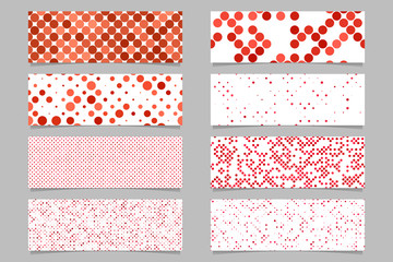 Poster - Modern abstract red dot pattern banner background template set - vector graphic design