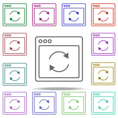 Poster - browser refresh webpage icon. Elements of browser in multi color style icons. Simple icon for websites, web design, mobile app, info graphics