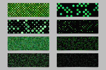 Poster - Modern abstract green dot pattern banner background template set - vector graphic design