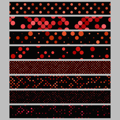 Poster - Red abstract dot pattern rectangular web banner background template design set