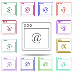 Poster - browser email webpage icon. Elements of browser in multi color style icons. Simple icon for websites, web design, mobile app, info graphics