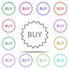 Poster - buy icon. Elements of commerce in multi color style icons. Simple icon for websites, web design, mobile app, info graphics
